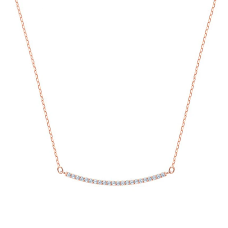 

High quality SWA 100% Silver 925 original 1:1 high-grade romantic simple elegant new smiling face chain and necklace