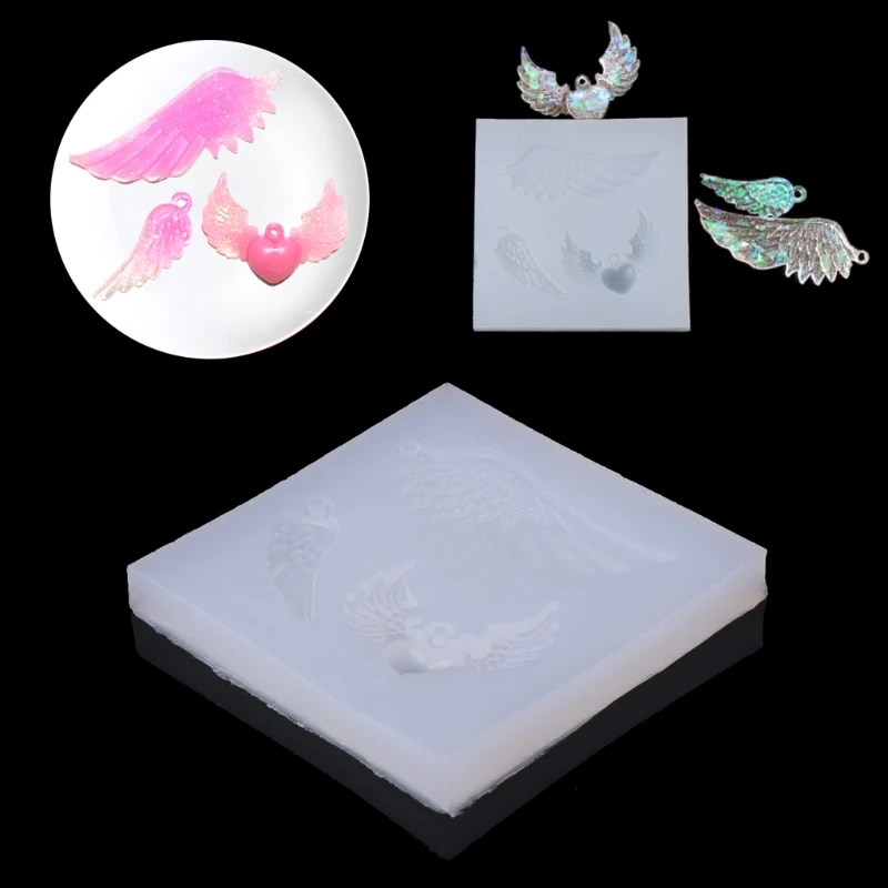 Крылья Ангела силиконовая форма для изготовления Подвески Изготовление ювелирных изделий литье смолы DIY Плесень t44