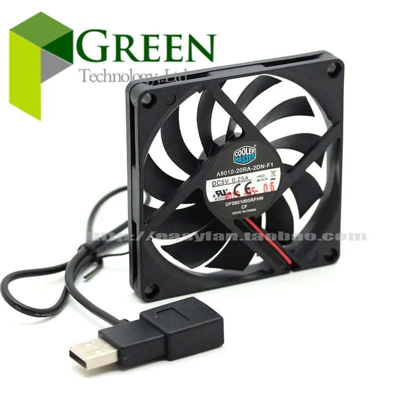 Супертихий Вентилятор Cooler Master 8010 80 мм 8 см 80*80*10 5 в а с usb разъемом|silent fan|fan 5vcooler master |