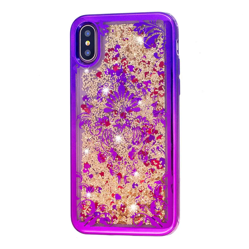 2018 Fashion Bling Quicksand Dynamic Liquid Glitter Case For iPhone X 6