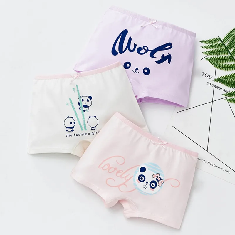 3Pcs Baby Toddler Girl Cotton Cute Breathable Soft Cartoon Print Underwear Panties Training Briefs Cotton Baby Panties