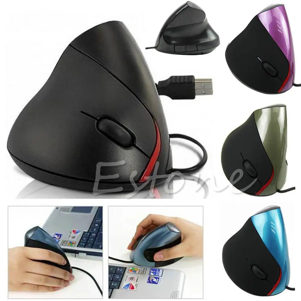 P проводной Вертикальная Мышь Улучшенный Эргономичный дизайн оптическая USB Мышь для игровой компьютер PC ноутбук предотвращения Мышь ручной