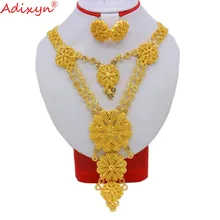 Adixyn большой размеры Роскошные Индии податливость ожерелье/серьги Ювелирные наборы для женщин золото Цвет Эфиопский обручение подарки N09166