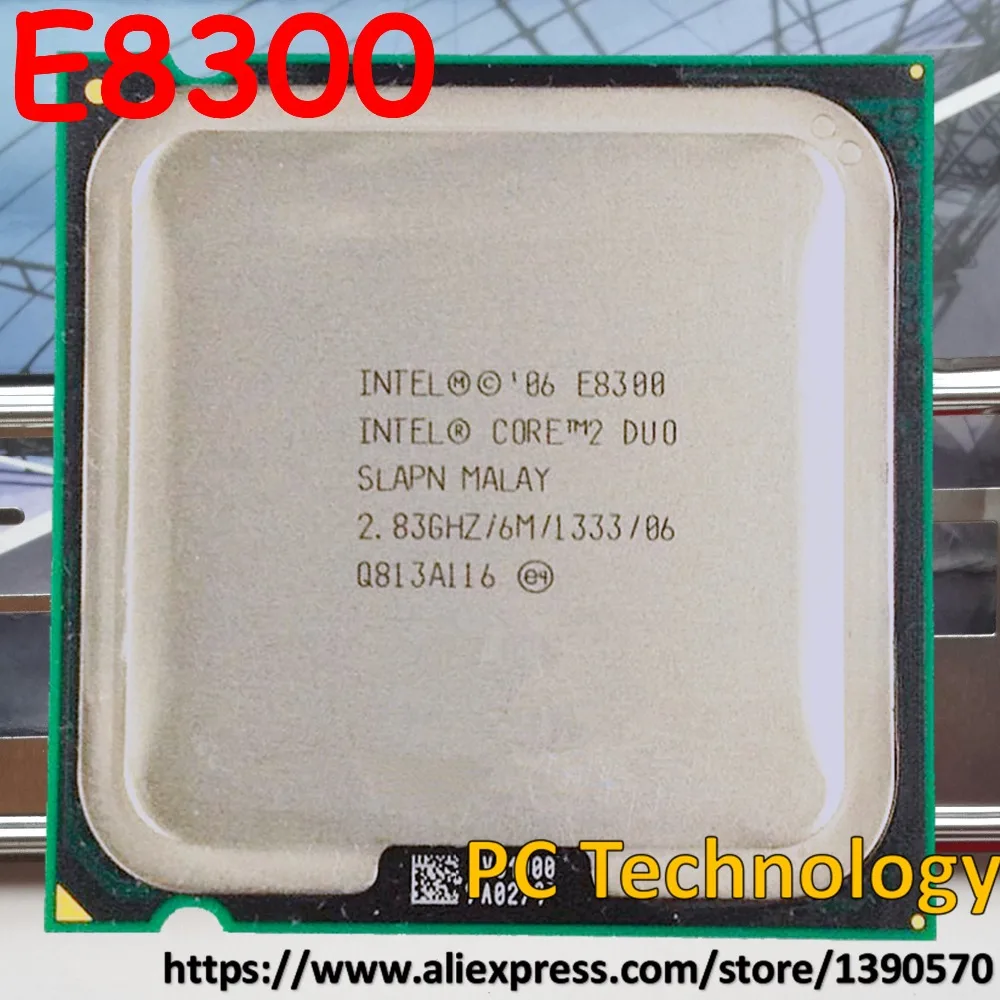 Оригинальный двухъядерный процессор Intel Core 2 Φ E8300 83 ГГц 1333 МГц 6 м 45 нм Бесплатная