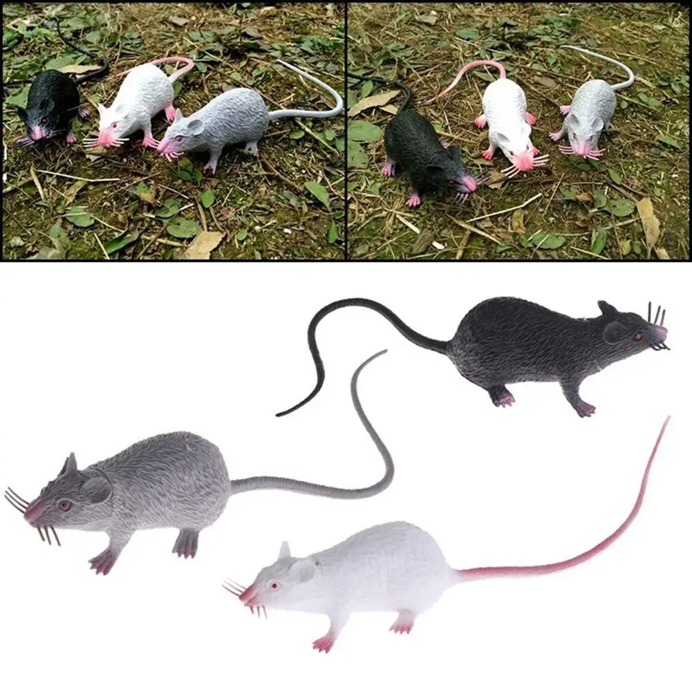 

1Pc Halloween Plastic Rats Mouse Model Figures Kids Tricks Pranks Props Toys