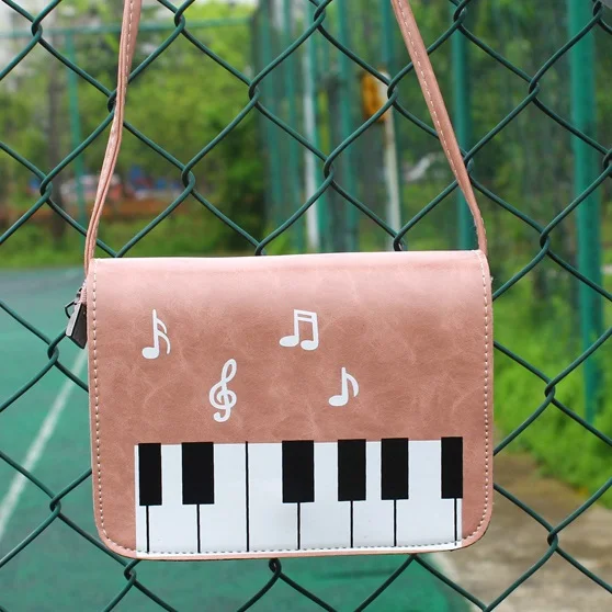 Женские сумки с рисунком пианино, женская сумка через плечо, мини сумка для ключей для сотового телефона, сумка-мессенджер с откидной крышкой, хорошее качество, кошелек для денег - Цвет: Pink