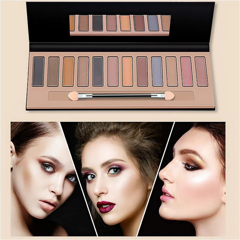 

NK 12Color EyeShadow Matte Pearlescent Earth Color Eyeshadow Palette Tray Lasting Waterproof Not Blooming Eye Shadow Nude Makeup