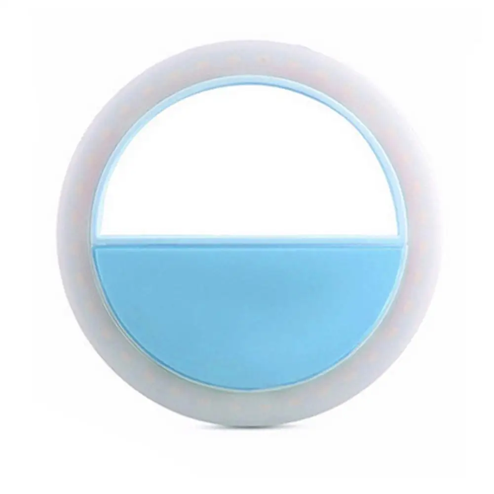 Перезаряжаемый светодиодный светильник для селфи, Универсальное кольцо для мобильного телефона, светящееся кольцо для селфи, клипса для iPhone 8 8x7 6 6S Plus - Цвет: Blue