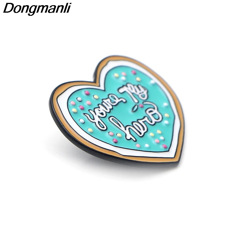 P3636 Dongmanli You're My Hero печенье металлические эмалированные булавки и броши для женщин ювелирные изделия нагрудные значки детские подарки