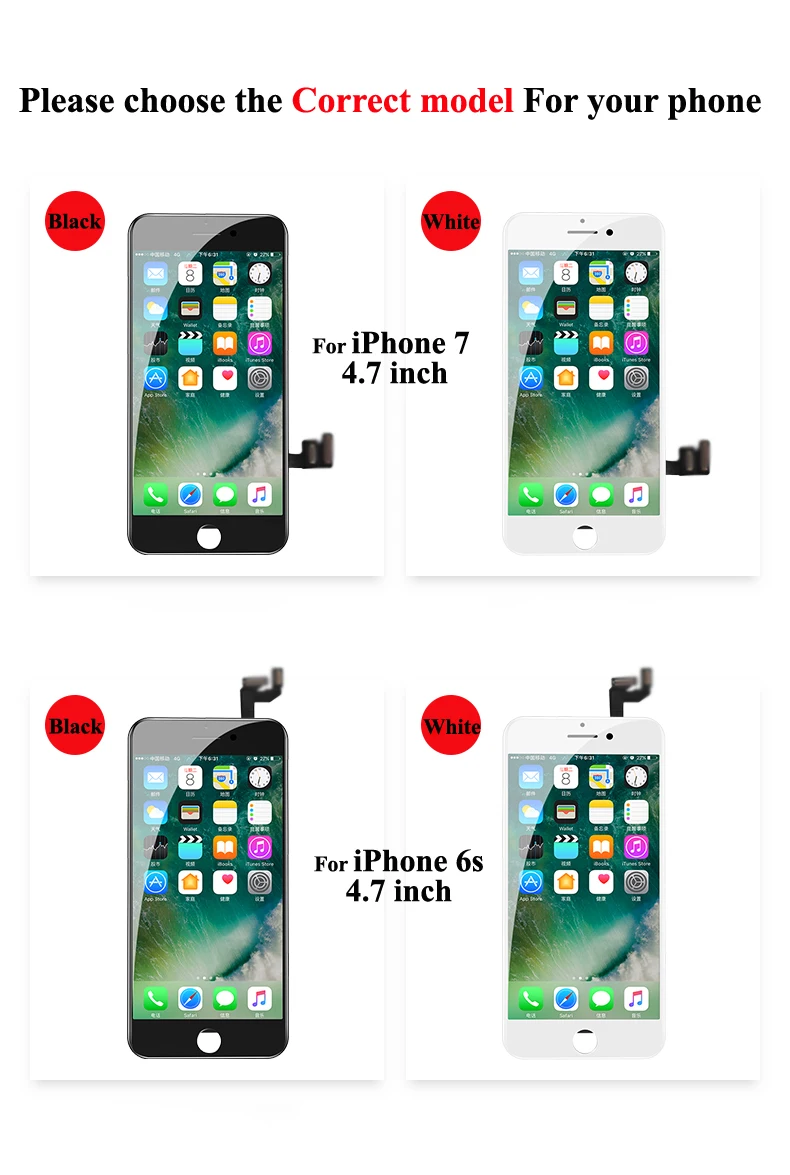 Nohon HD LCD AAAA Display For iPhone 6 6S 7 Screen with 3D Touch Digitizer Full Assembly Replacement Mobile Phone LCDs + Tools Details (10)