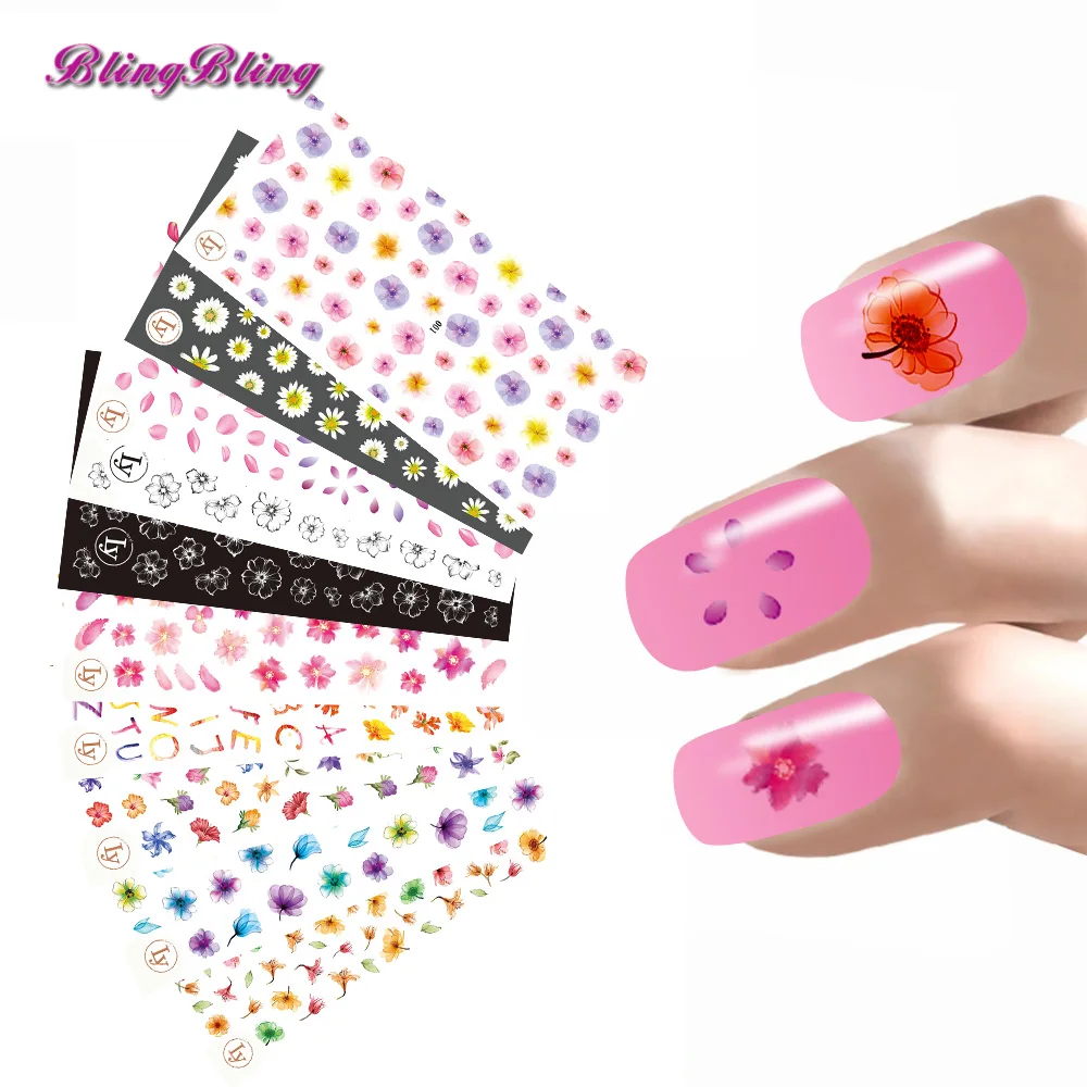 Buy New Flower DIY Nail Sticker 3D Adhesive Stickers