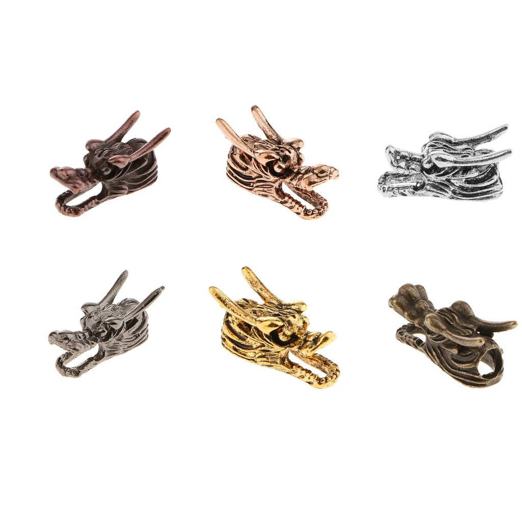 10 Pieces DIY Antique Dragon Head Beads Wholesale 22x 9 mm Beads Supplies Big Hole Dragon Charm Metal Beads Accessories