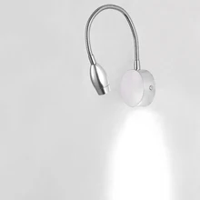 Серебряный корпус 3 Вт светодиодный настенный светильник гибкая труба прикроватный светильник Точечный светильник для гостиной прихожей