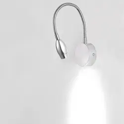 Серебряная раковина 3 W светодиодный настенные светильники приспособление гибкая труба прикроватный свет картина прожектор Гостиная