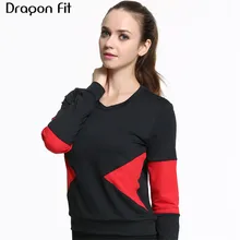 Дракон Fit Осень Лоскутные Свободные топы для женщин дышащая удобная футболка для бега быстросохнущая Фитнес Футболка женская