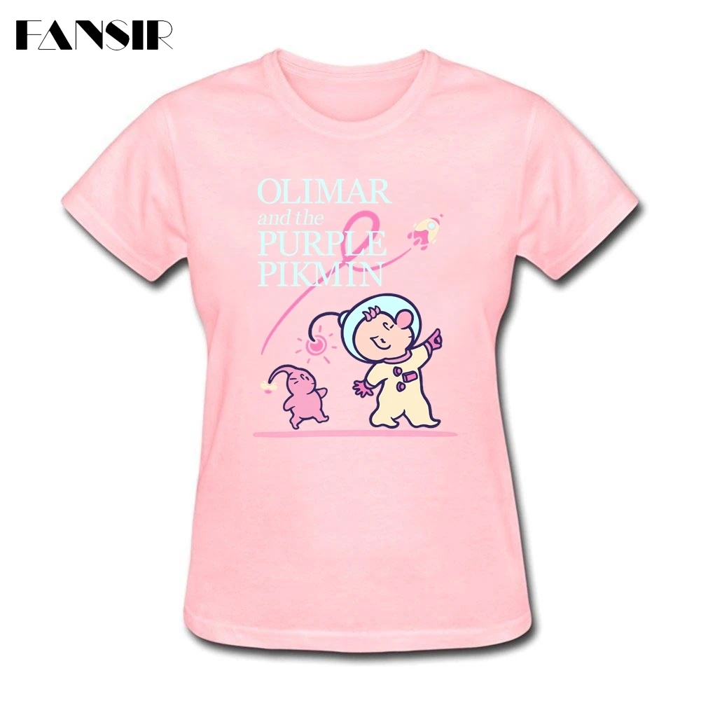 Забавные женские футболки Olimar и the Purple Pikmin одежда с коротким рукавом из 100% хлопка
