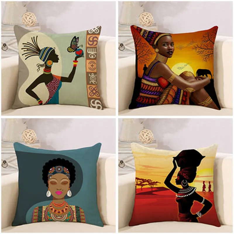 

Factory direct new African women's printing national style home decoration pillowcase cushion cover bedroom bed back pillowcover