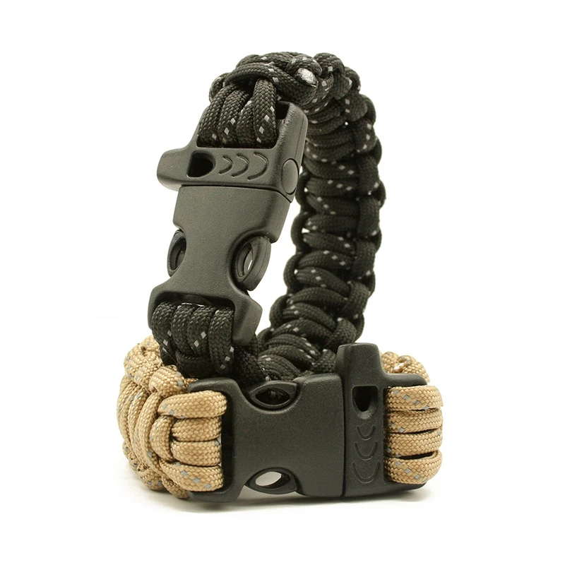 Paracord Bracelet 7 strand Cobra w//wo Compass Survival Wristband Camo Colors