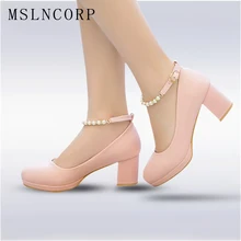 plus size 34-43 Women High Heels Platform Pearls String Bead Ankle Strap Ladies Dress Pumps Prom Evening Bridal Wedding Shoes цена plus size 34-43 Women High Heels Platform Pearls String Bead Ankle Strap Ladies Dress Pumps Prom Evening Bridal Wedding Shoes цены онлайн