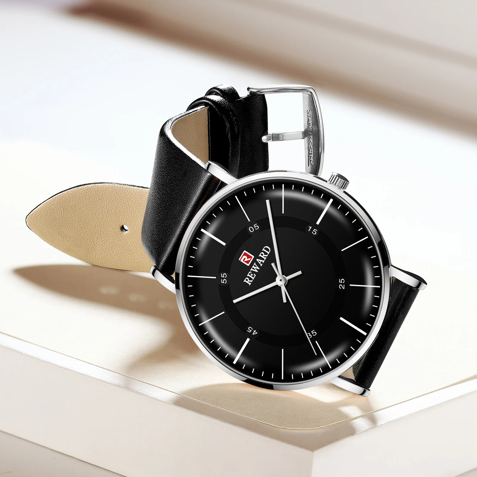 Наградные модные мужские часы Топ бренд класса люкс 6 мм ультра-тонкие часы для мужчин кожаный ремешок водонепроницаемые спортивные часы Relogio Masculino