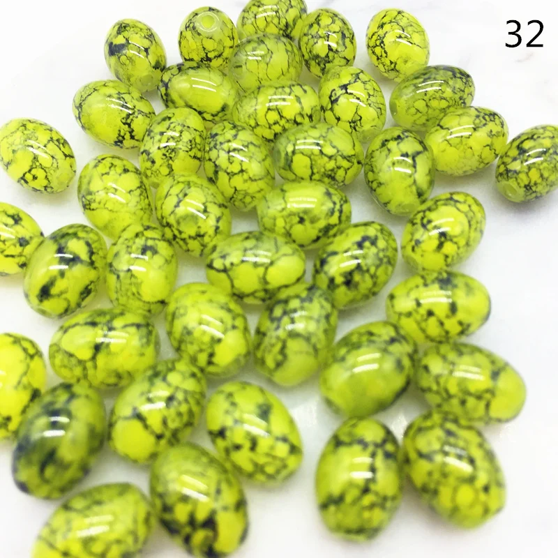 

Oval Rugby 4x6/ 6x8 8x11mm Glass Beads Pattern Spacer Loose Jewelry Making Wholesale#TY32