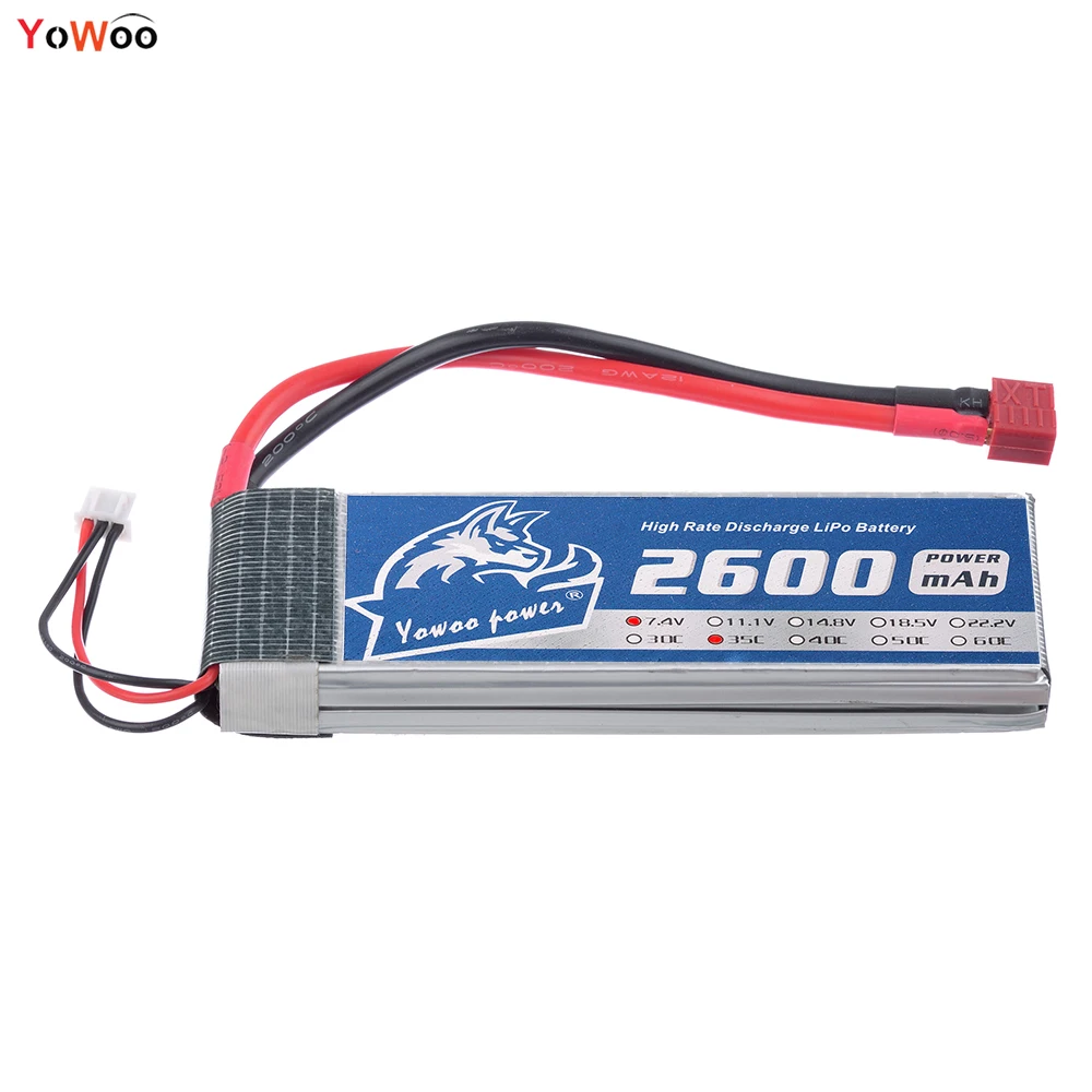 

YOWOO Hubsan H501S 4-xis RC Lipo 2S Battery 2600mAh 7.4v 35C 70c Drone AKKU for WL911 WLtoys Helicopter Airplane UAV Quadcopter