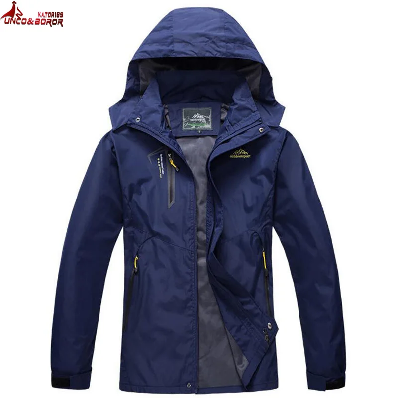 UNCO و BOROR جديد الرجال جاكيتات للماء الربيع مقنعين معاطف الرجال ملابس النساء يندبروف الجيش الصلبة عارضة العلامة التجارية الذكور الملابس