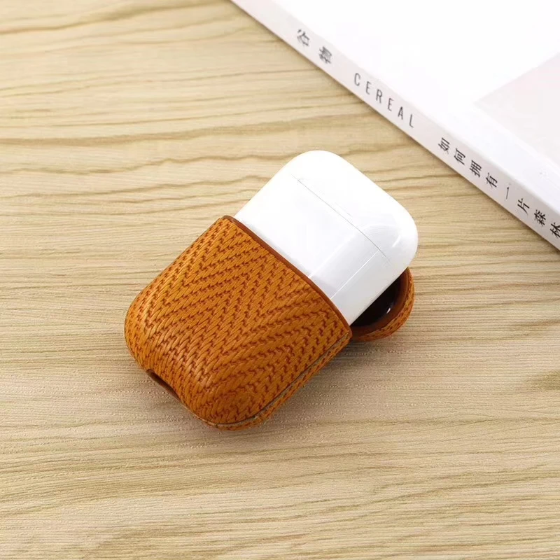 Leather PU Bluetooth Headset Cover For Airpods Apple Protection Case Business Wireless Earphone Leather Box Earbuds Bag Leather PU Bluetooth Headset Cover For Airpods Apple Protection Case Business Wireless Earphone Leather Box Earbuds Bag