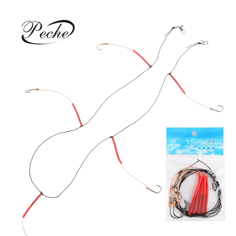 Peche Fishing Hooks String Hooks Rigs Swivel Lines Pesca High Carbon Steel Fishhooks with 5 Small Hooks Peche Fishing Hooks String Hooks Rigs Swivel Lines Pesca High Carbon Steel Fishhooks with 5 Small Hooks