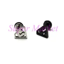 Супермен Серьги-штанги шпилька 16 г бар украшения для ушного пирсинга Модные мужские Ушные Кольца 50 шт/партия черный белый горячая распродажа