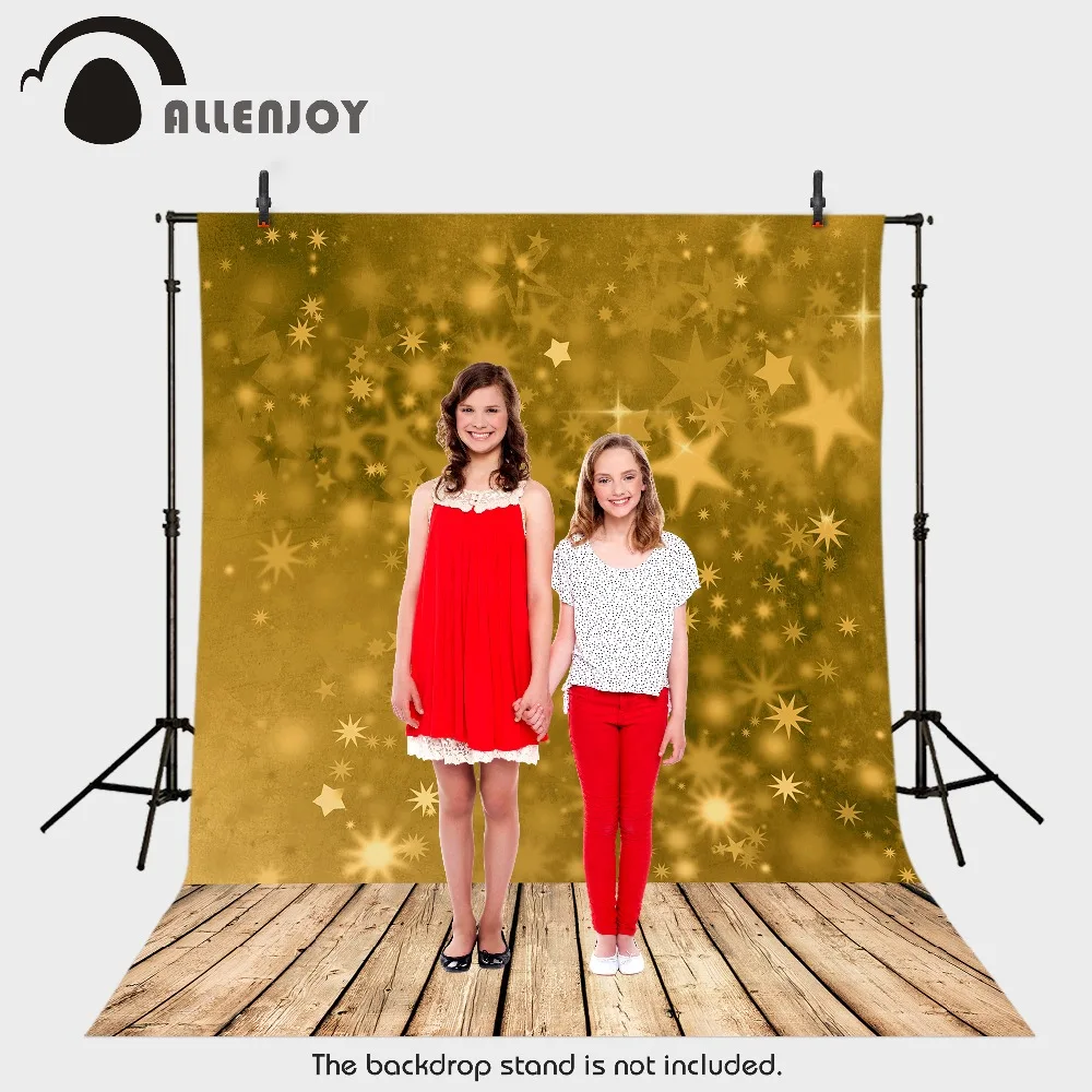 

Allenjoy photography background sparkle stars light bokeh with wooden floor vinyl backdrop 5x7ft Rolled to send