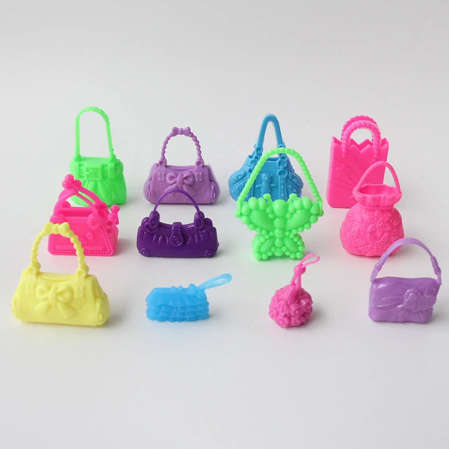 10PCS/Lot Fashion Doll Bags Accessories Toy Mix Shaped Bags For Dolls
