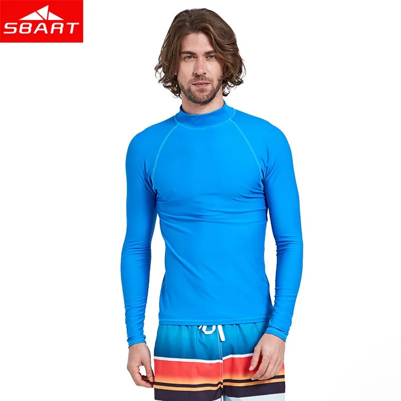 

SBART Rash Guard Men UPF50+ Surf guard Men high quality swimwear snorkeling suit long sleeve rash guard
