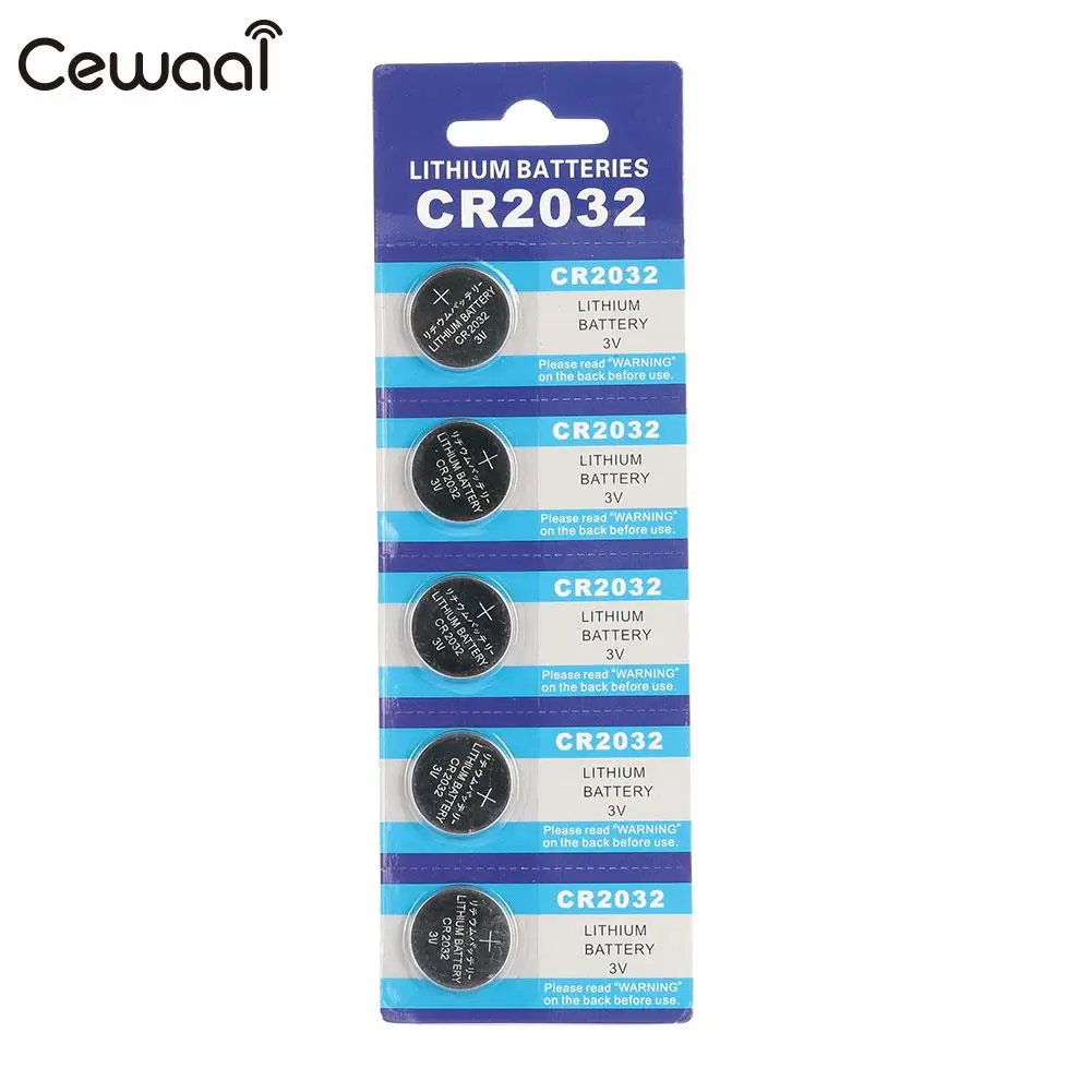 

Cewaal CR2032 Lithium Battery 220mAh 3V 5pcs/Set Watch Remote Control Premium