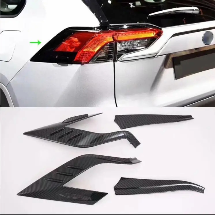 

ABS Chrome Car ABS Chrome Front Headlight + Rear Tail Light Cover Trim For 19 Toyota RAV4 2019 2020