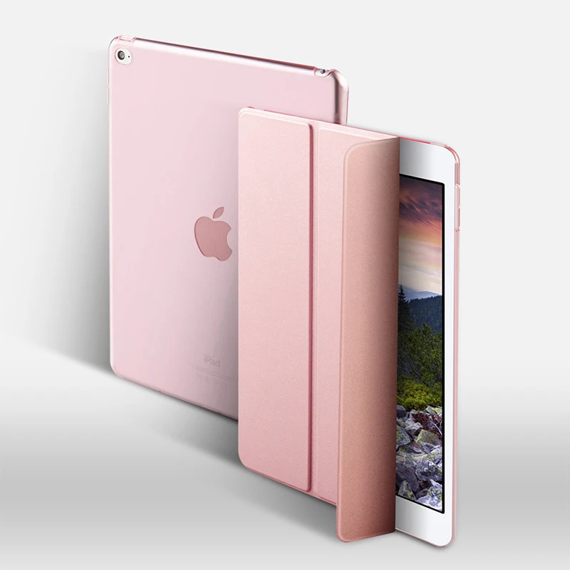 Для Apple, iPad 9,7 дюймов,&, ультра тонкий кожаный чехол для iPad A1822 A1823 A1893 A1954 - Цвет: Rose Gold