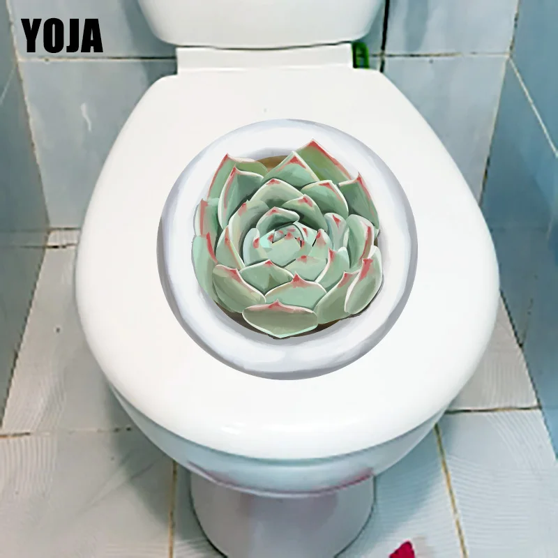 

YOJA, 22,5x22,5 см, ручная роспись, свежие суккуленты, стикер для унитаза, модный Декор для дома, наклейка на стену, T1-1158