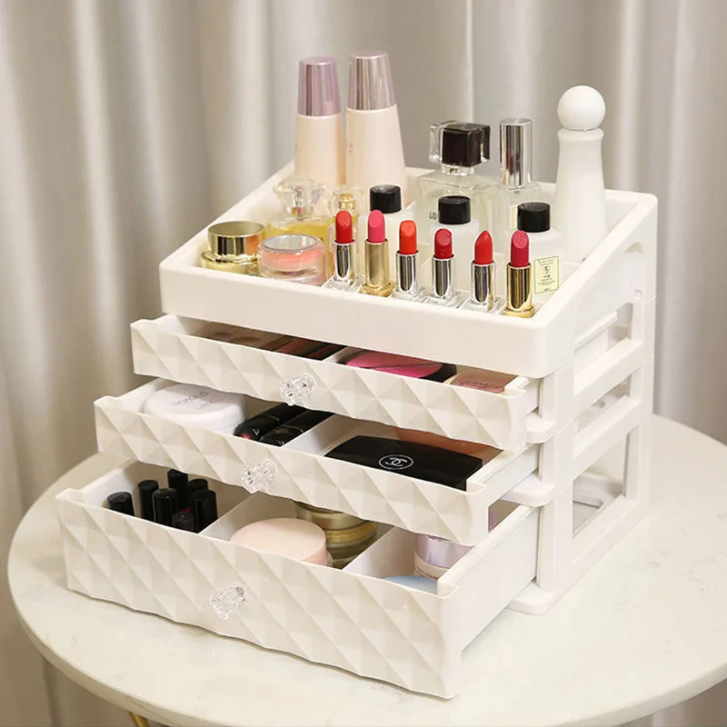 

Cosmetic Case Makeup Tool Accessories Drawer Type Space Make Up Brush Shelf Lipstick Skin Care Large Makeup Cases