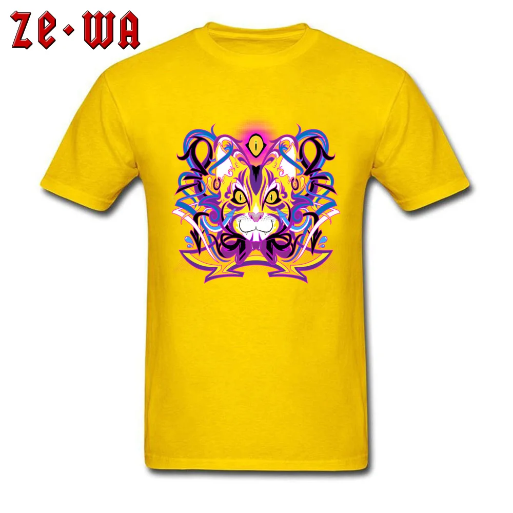 Cult of the Cat ostern Day Pure Cotton Crewneck Tees Short Sleeve Casual T-Shirt Faddish Casual T-Shirt Wholesale Cult of the Cat yellow