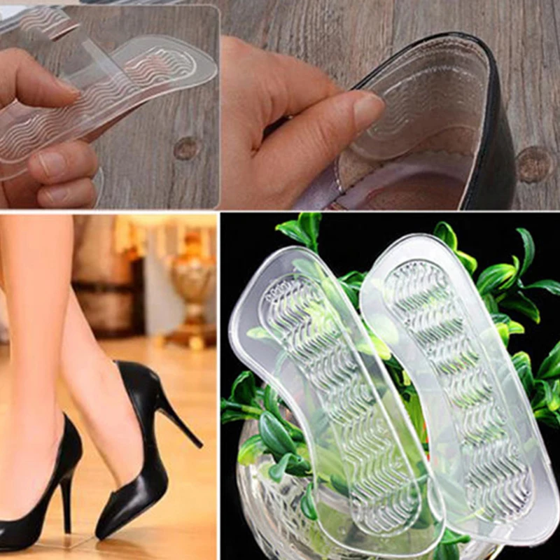 

1Pair Rearfoot Invisible Silicone Anti-Slip High Heel Cushions Heel Back Liner Shoes Silicone Insoles Shoe Cushion