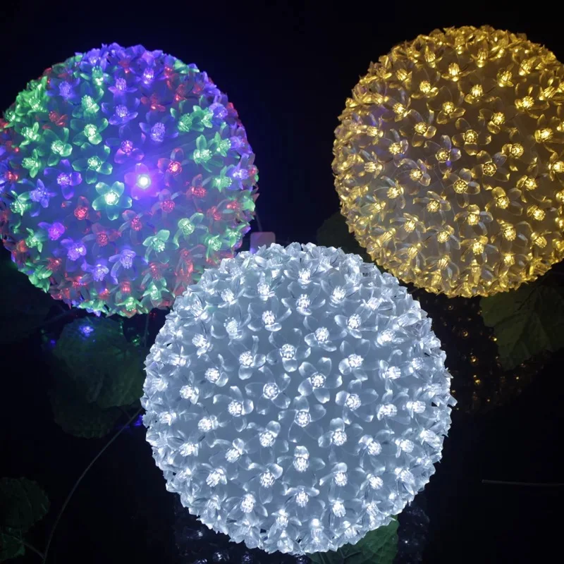 Dia 12cm 20cm 30cm LED Cherry Blossom Peach Flower Ball Lights Lamp AC 110V 220V Holiday christmas wedding Party String lights Dia 12cm 20cm 30cm LED Cherry Blossom Peach Flower Ball Lights Lamp AC 110V 220V Holiday christmas wedding Party String lights