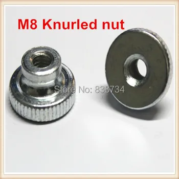 

high quality M8 steel with white zinc coated knurled hand nuts (50pcs/lot)