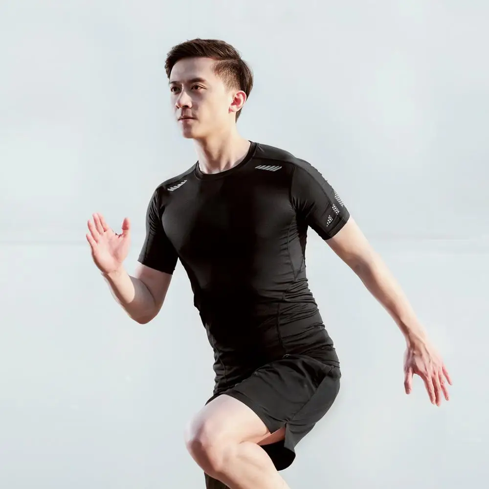 ZENPH Мужская дышащая быстросохнущая облегающая футболка для фитнеса, бега, тренировочная спортивная одежда, летняя Удобная с коротким рукавом