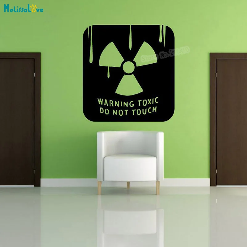 Reminder Sign Wall Decals Toxic Spoof Wallpaper Sticker Home Decoration