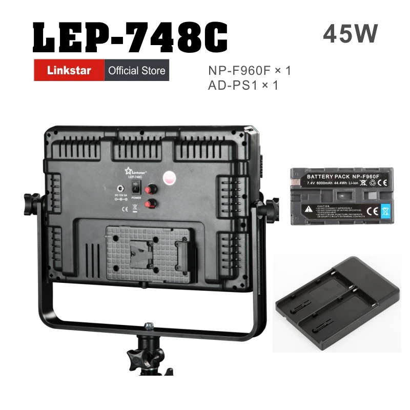 

Falconeyes 45W Dimmable Camera Photo LED Video Light Panel alternative NP-F960F Battery CRI95 Diving Video Light LEP-748C