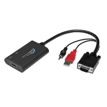 

For SYBA Universal VGA to HDMI Converter with Audio Support, Adapter for PC, Laptop, DVD, Desktop, SY-ADA31025