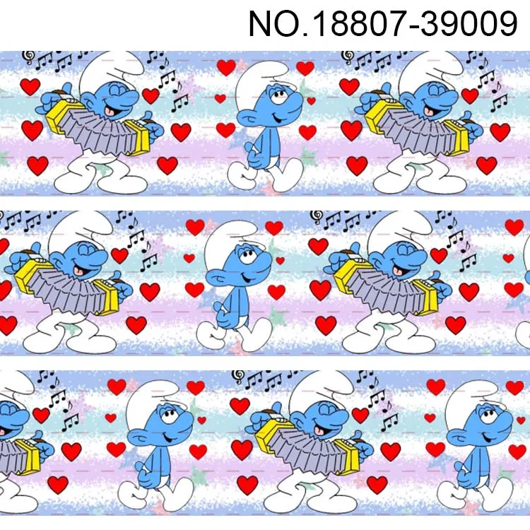 10 ярдов-разные размеры-мультяшный персонаж Grosgrain лента-синяя suf напечатанная лента - Цвет: 18807-39009