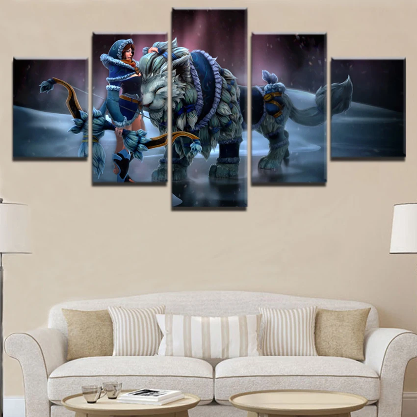  Luna DOTA 2 Game HD Print Canvas Printed 5 Pieces Modern Decorative Home Print Poster Canvas Painti