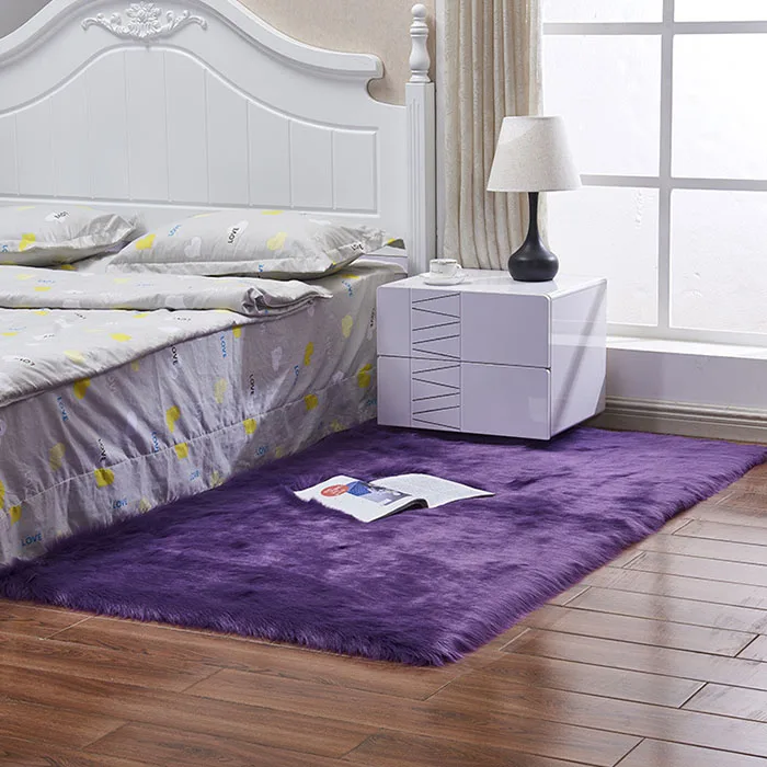 Австралийская искусственная шерсть кожаный коврик для дивана спальня длинное Одеяло Европейский полиакрилонитриловое одеяло домашний текстиль - Цвет: Purple