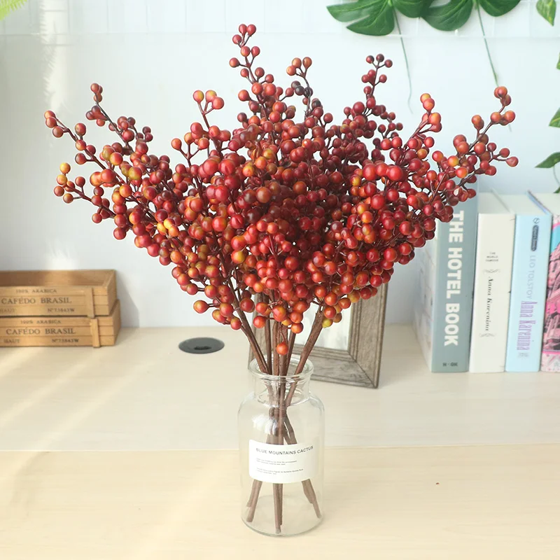 Artificial Berries Branch Plastic Fake Flowers